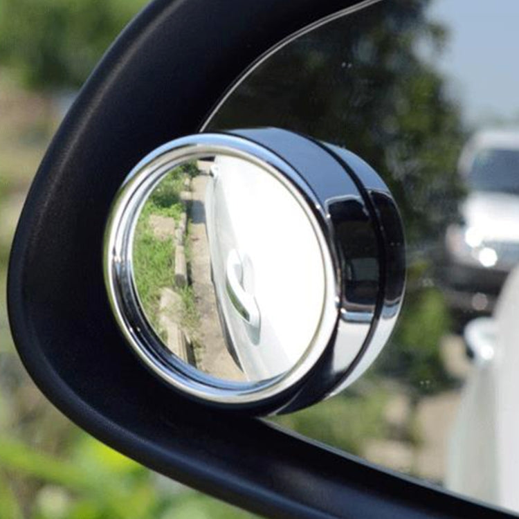 Round convex blind spot mirror mounted on black car bracket