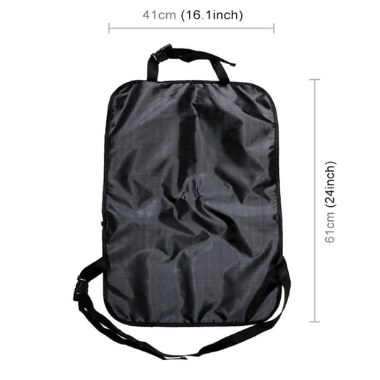 Black fold-out hanging car organizer with top handle and adjustable shoulder straps