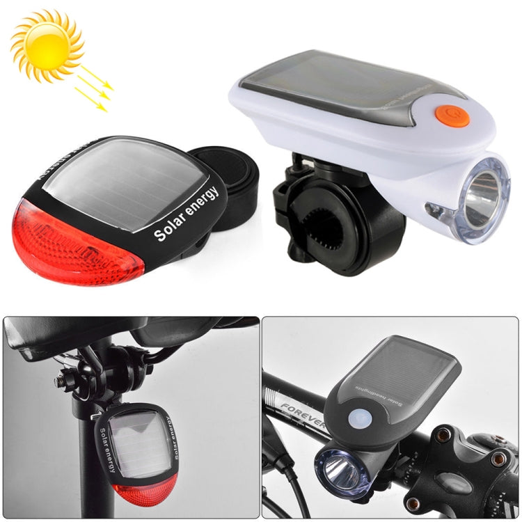 2 PCS 3W 240LM USB Solar Energy Motorcycle / Bicycle Light Set, Front Light+Back Light, Front Light+Back Light Black, Front Light+Back Light White