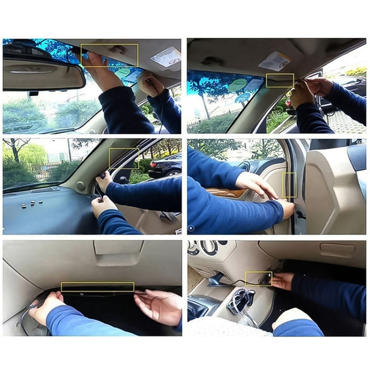 Car dash cam installation showing suction mount placement inside the vehicle