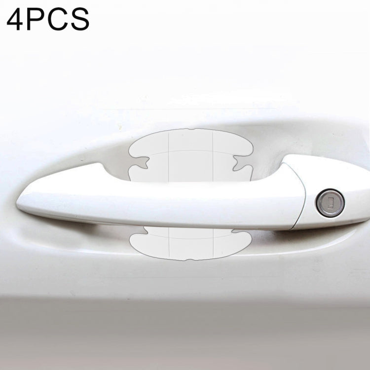 Car door handle scratch stickers, white on car handle, set of 4