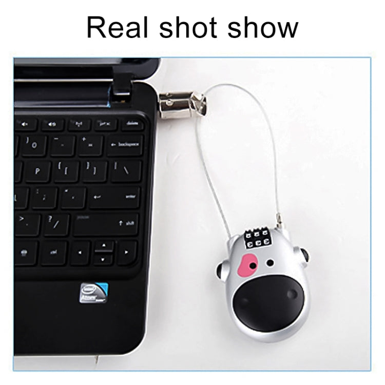 Cow-shaped luggage password lock with cable and 4-digit dial