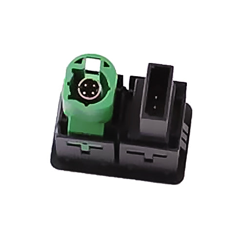 Car AUX and USB adapter switch socket, rear connector ports with green and black parts