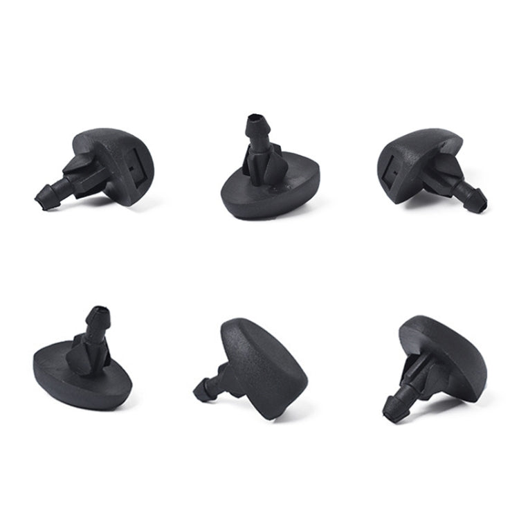 Set of two black windshield washer jet nozzles shown from multiple angles