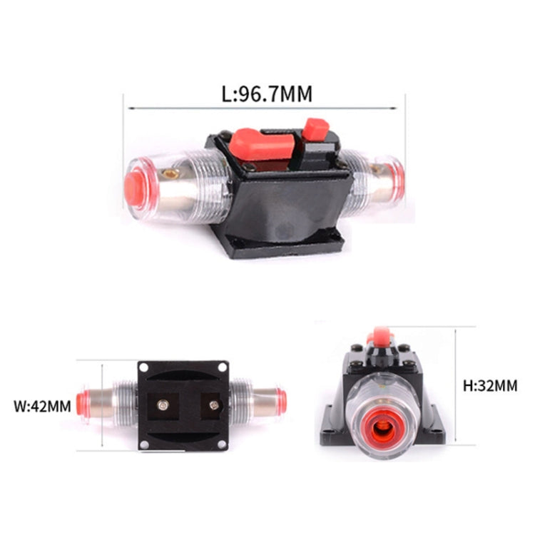 80A DC car circuit breaker fuse holder with mounting plate and clear fuse housing