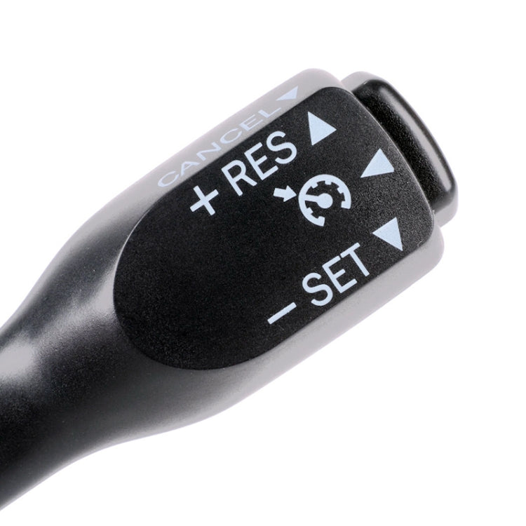Black cruise control switch panel with RES and SET button icons