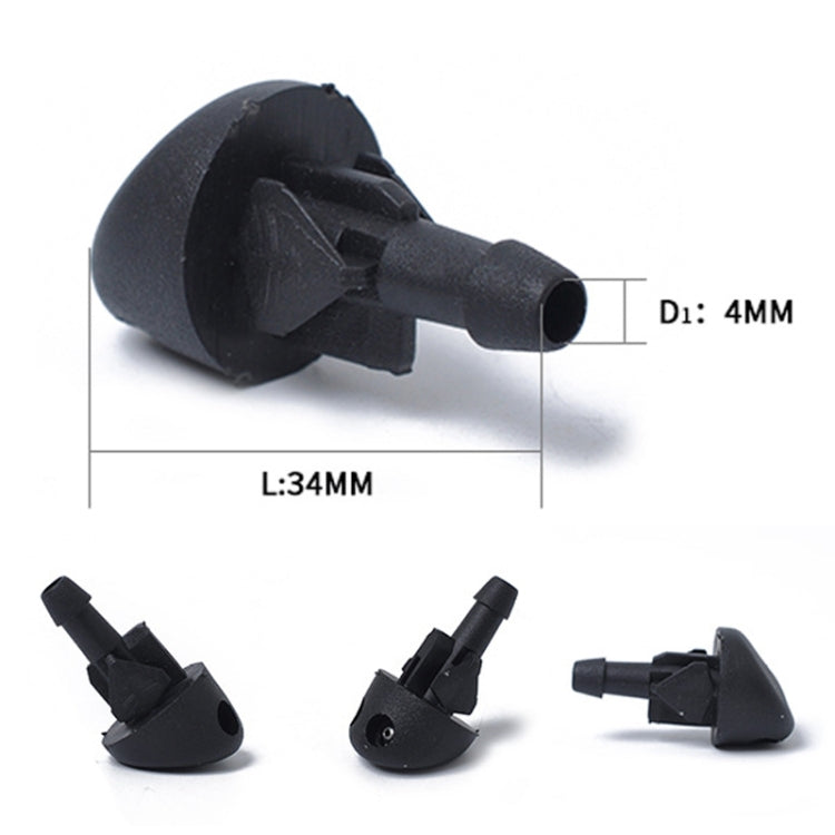 Windshield washer jet nozzle pair, 34mm length, 4mm outlet diameter