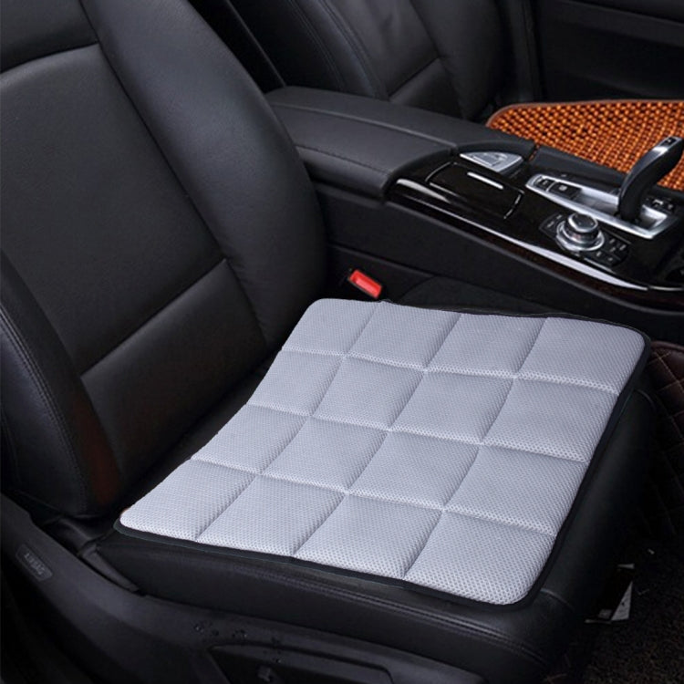Car seat cushion pad cover in light grey with quilted mesh for airflow
