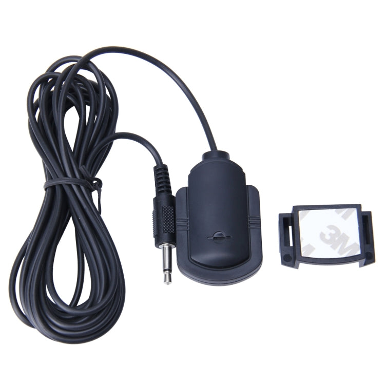 Car audio microphone cable set with 3.5mm plug and sticker base, dark