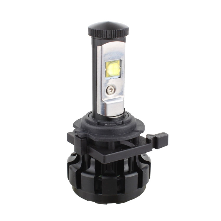 H7 LED headlight bulb with retainer adapter, black base and bright LED module
