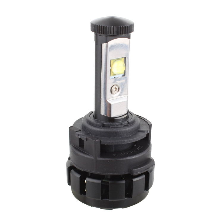 LED headlight bulb with black adapter retainer base and side contact module