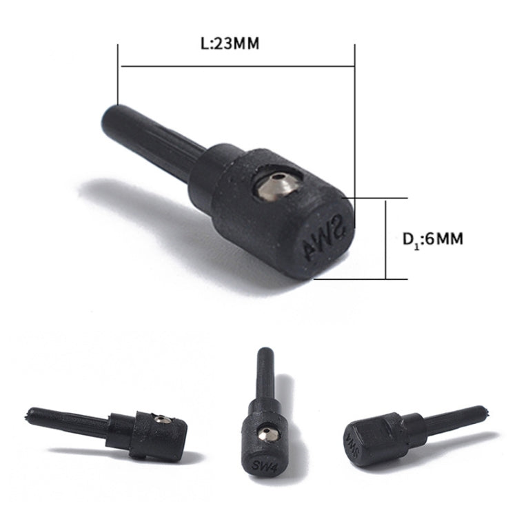 Rear washer jet nozzle dimensions, black plastic mounting hole; L=23mm, D=6mm