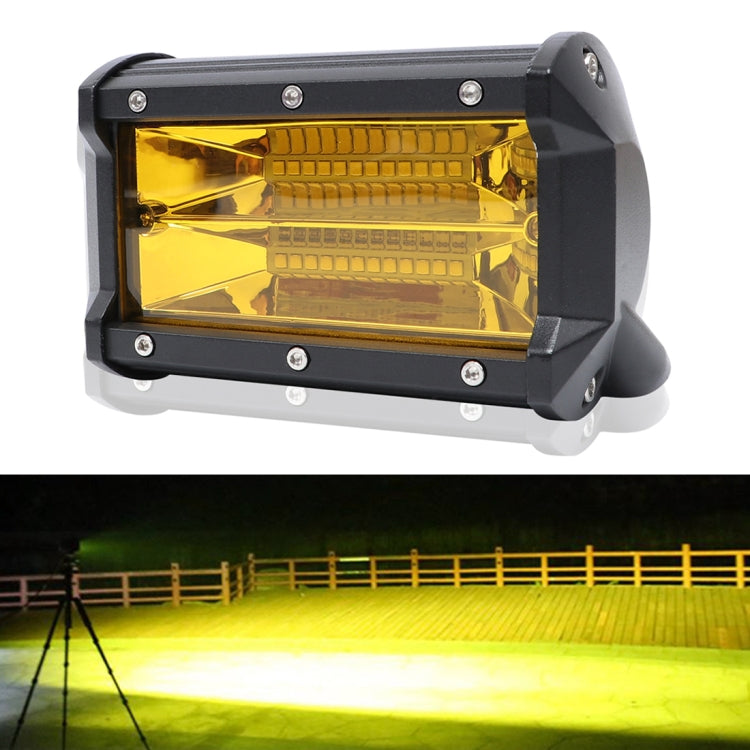 Yellow 5-inch LED off-road spotlight light with amber lens and bright yellow beam