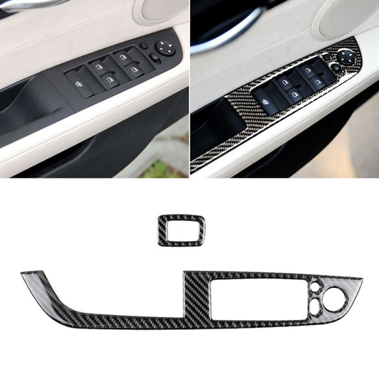 Car Carbon Fiber Window Lift Panel With Folding Key Soild Decorative Sticker for Left Drive BMW Z4 2009-2015, Window Lift Panel With Folding Key(Soild Color)