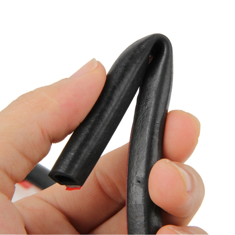 Pair of small D-shaped sealing strips, black foam rubber with hollow channel