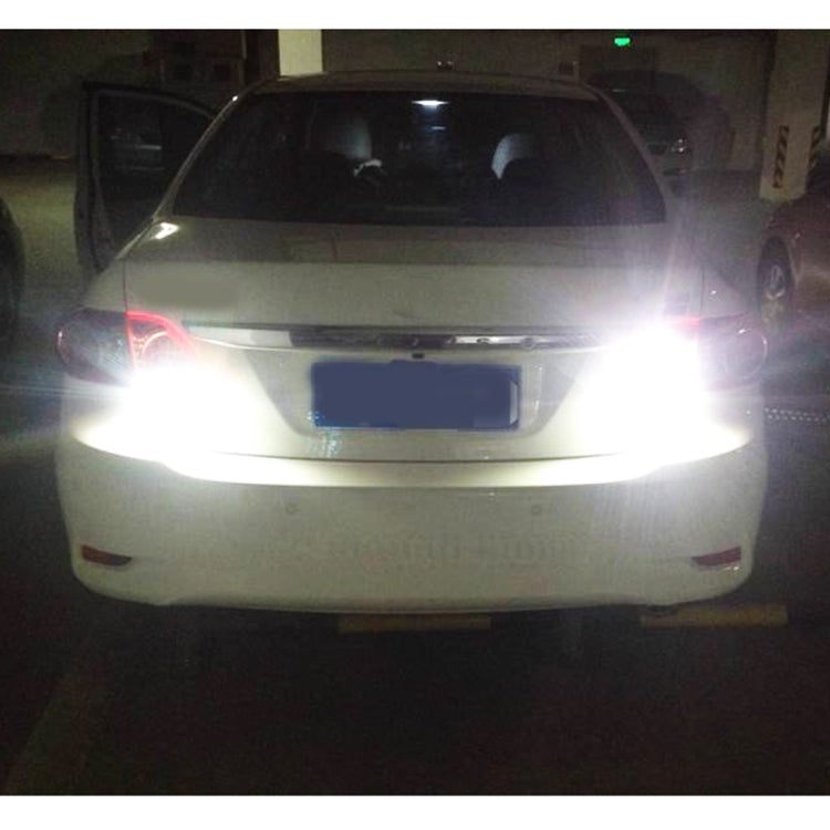 Car front with bright white LED lighting from installed BA15S bulbs