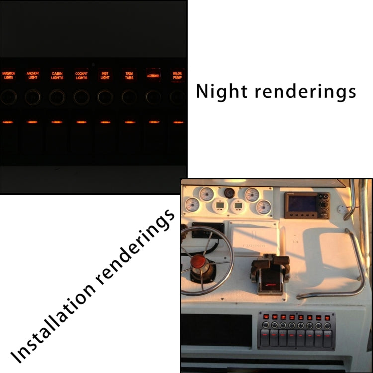 3Pin 8 Way Switches Combination Switch Panel with Light and Projector Lens for Car RV Marine Boat, 3Pin 8 Way