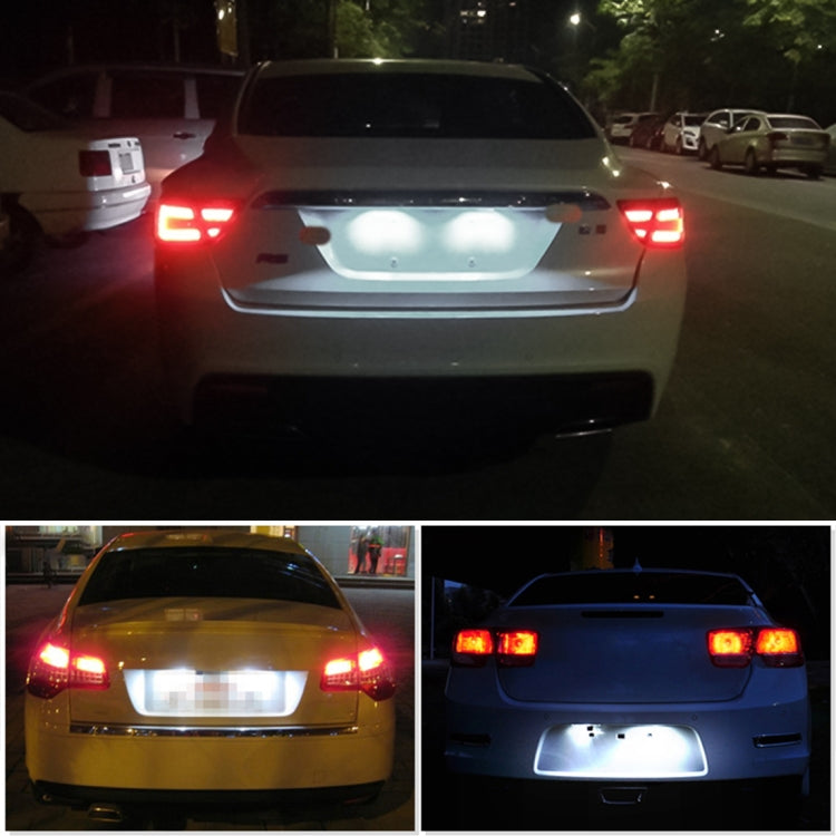 LED license plate light bulbs with bright white glow under the rear license plate