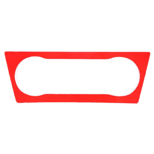 Red backing sheet for carbon fiber style dashboard sticker with oval cutout