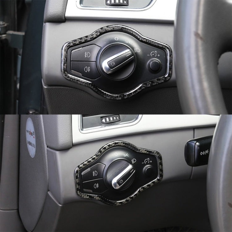 Car Carbon Fiber Headlight Switch Button Decorative Sticker for Audi A4L / A5 / Q5 2009-2016, Headlight Switch Button