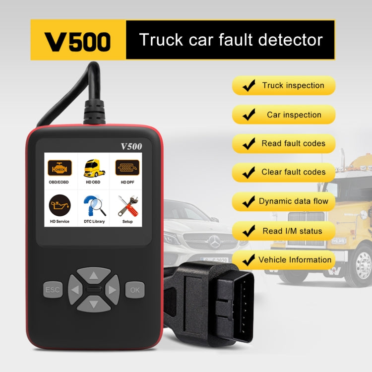 V500 Trunk HD Reading Card Professional OBDII Diagnostic Code Scanner Tool, V500