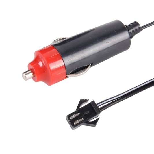 Flexible LED strip light power plug with red cap and black connector cables