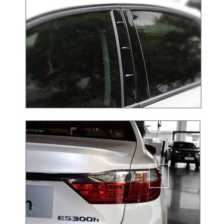 Car rear body shows black rubber airflow piece near taillight area