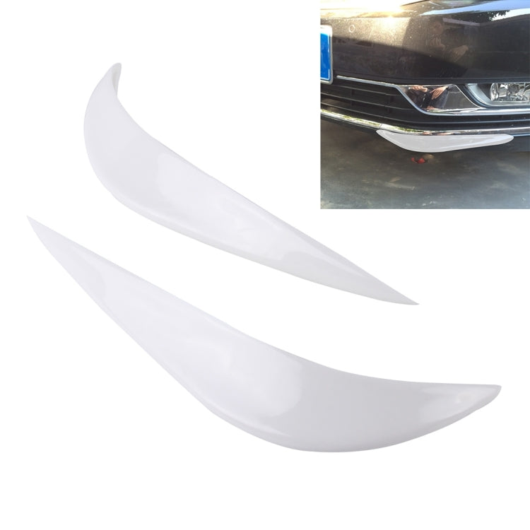 Set of 2 curved white car bumper guard strips