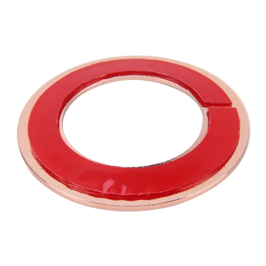 Red steering wheel decoration ring with glossy enamel and inner circular opening