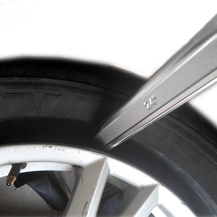 Tyre disassembly crowbar tool used at wheel rim and tire bead, silver steel