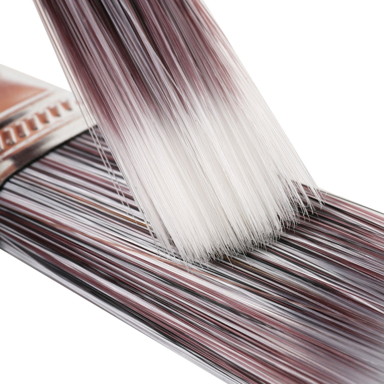 Close-up of dense nylon bristles on a paint brush