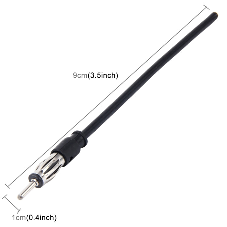 Aerial adapter cable measuring 9 cm long; 1 cm plug diameter