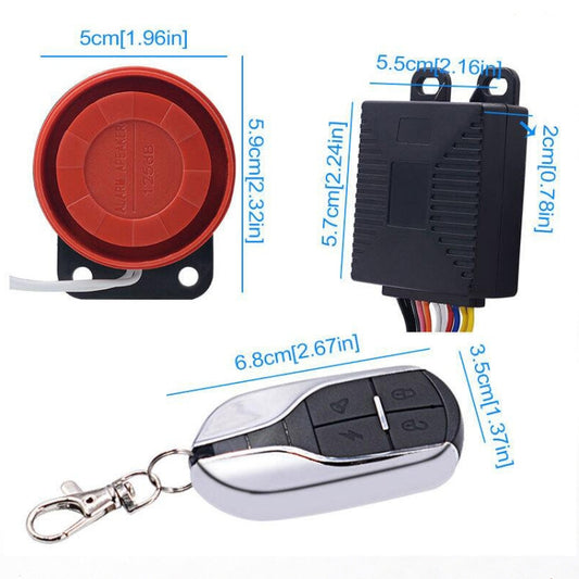 Motorcycle Smart Unidirectional Security Alarm System with Remote Control / Key, Unfoldable Key