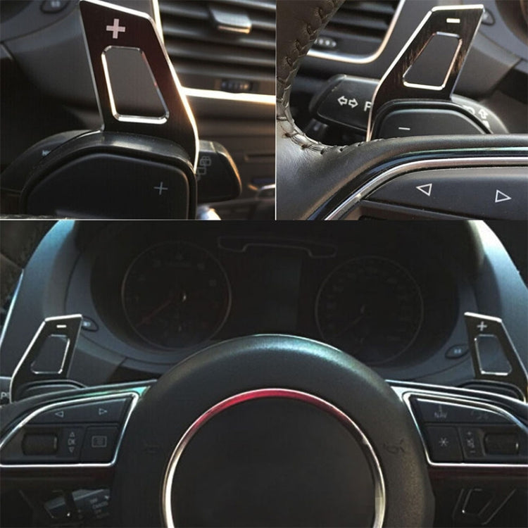 Car steering wheel paddle shifter extensions, black paddles with plus/minus buttons