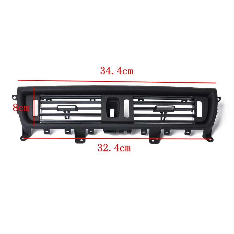 Front dash AC air vent grille, black; size 34.4 cm x 32.4 cm x 8 cm