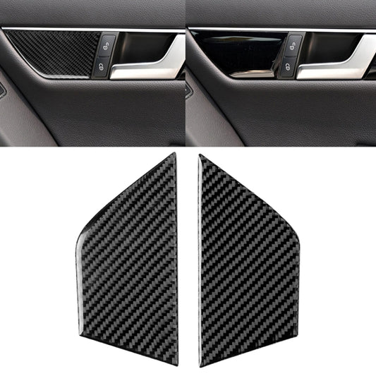 2 PCS Car Carbon Fiber Seat Adjustment Panel Decorative Sticker for Mercedes-Benz W204 2007-2013, Seat Adjustment (C)