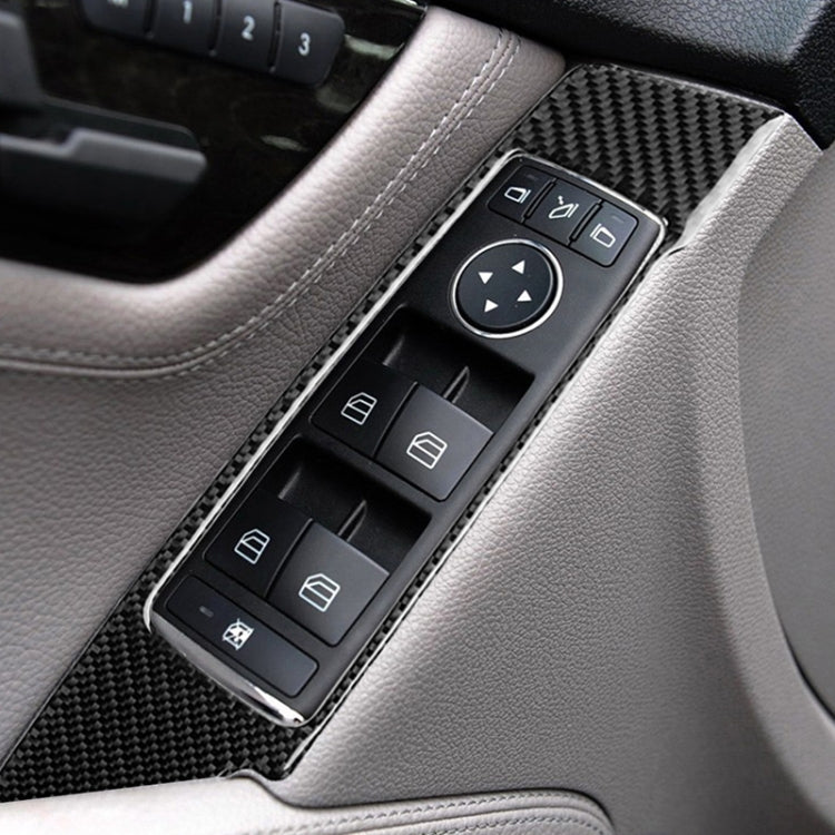 Carbon fiber window lift switch panel sticker surround around door controls