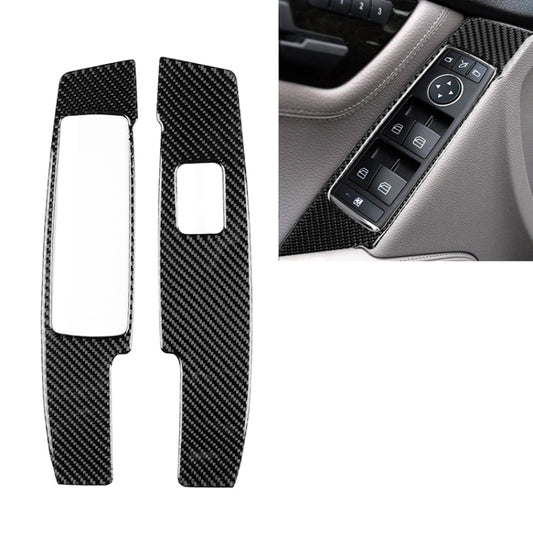 2 PCS Car Carbon Fiber Window Lift Panel Decorative Sticker for Mercedes-Benz W204 C Class 2007-2013, Left Drive, Window Lift Panel