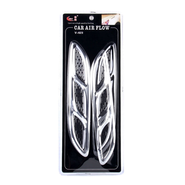 Box packaging for V-623 car air flow intake vent covers with adhesive-backed pieces