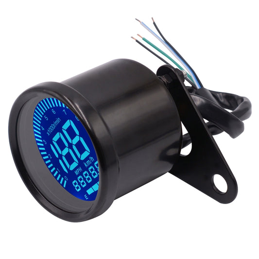 Motorcycle Multi-functional Modification Instrumentation Motorcycle Odometer Speedometer Tachometer Oil Gauge, Black, Speedometer Tachometer