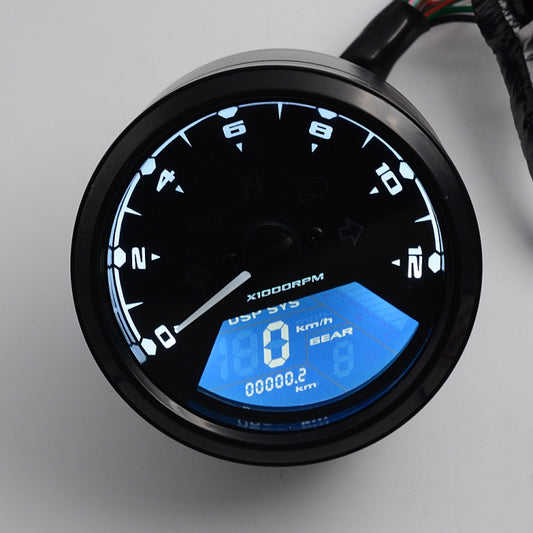 Motorcycle LCD Digital Tachometer Speedometer Odometer Gauge, CS-363