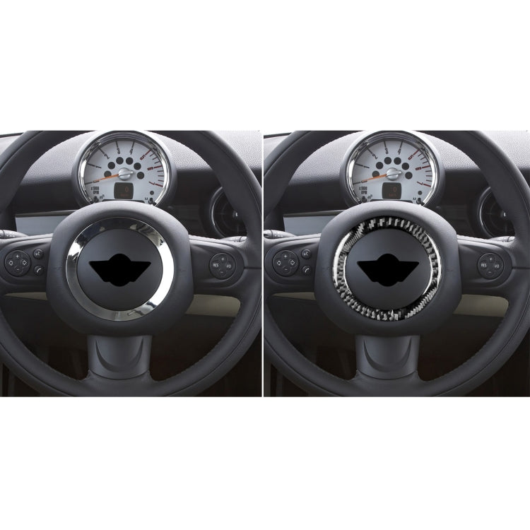 Steering wheel trim sticker before-and-after view on wheel rim