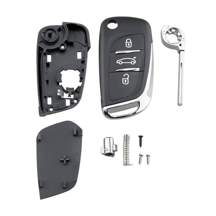 Replacement key fob case parts set: shells, insert, key blade, and screws