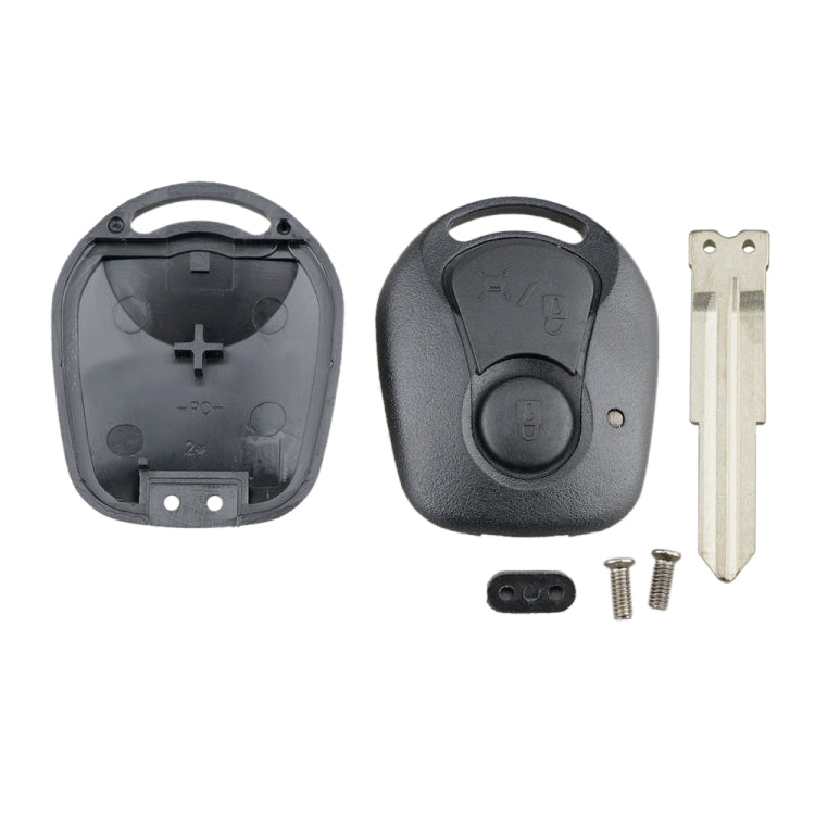 Car key case replacement parts kit with key blade, shells, and screws