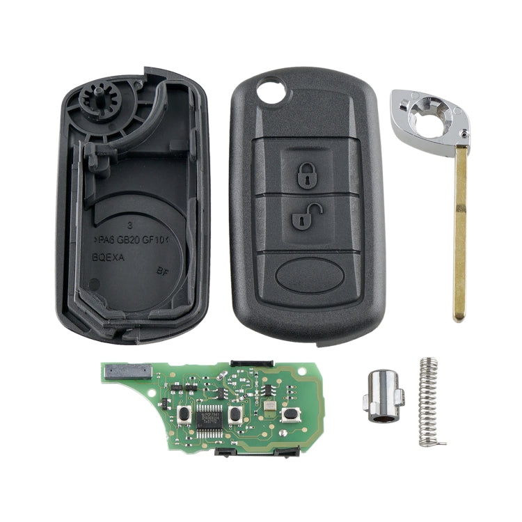 Remote car key fob parts set: open shells, key blade, circuit board, screws