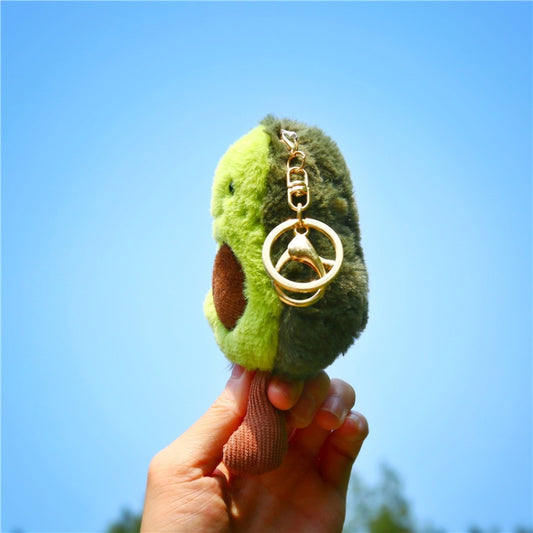 Cute Fruit Jewelry Plush Cartoon Anthropomorphic Avocado Key Ring, Plush Avocado Shape