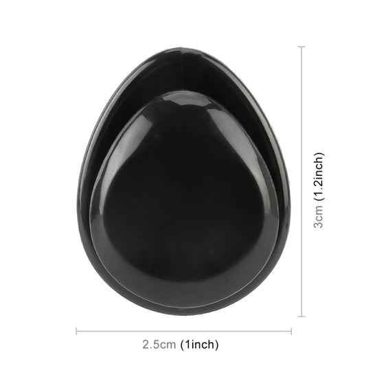 Glossy black car mini bag hanger hook, teardrop-shaped with 2.5 cm base