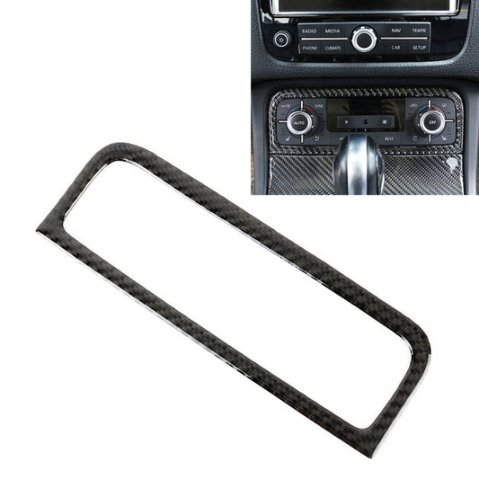 Carbon fiber air conditioning panel sticker, dark textured trim with curved cutout