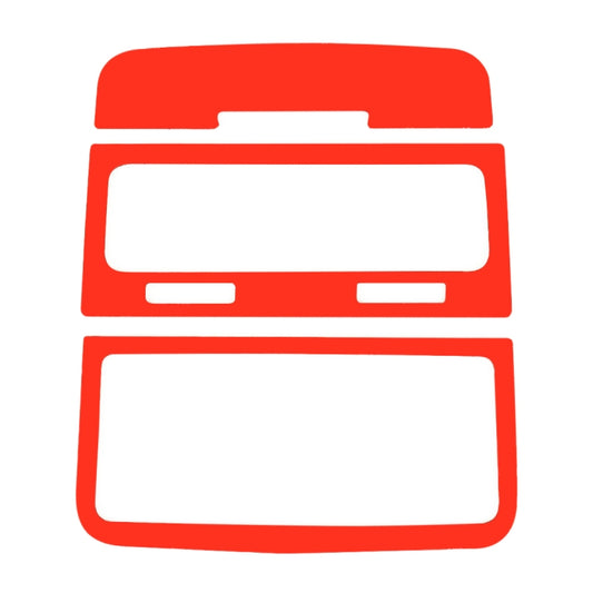 Set of 3 rear air outlet trim sticker templates, red outlines on white background