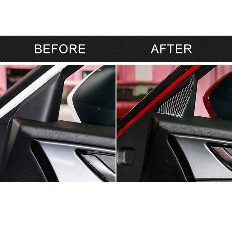 Before-and-after view: triangular carbon fiber door sticker inside